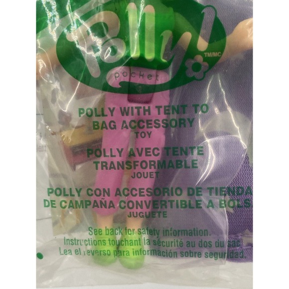 McDonald’s Happy Meal Toy Polly Pocket #1 Polly W/ Tent To Bag 2003 2004 SEALED - Picture 2 of 5